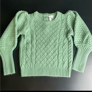 Janie and Jack Girls Size 6 Green Cable Textured Sweater